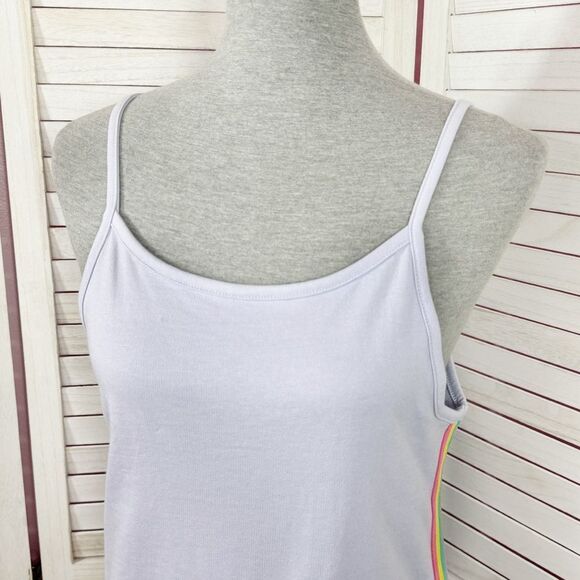 Joe Boxer Rainbow Striped Sides Shorts Romper Playsuit Lavender Juniors Medium - Picture 5 of 12